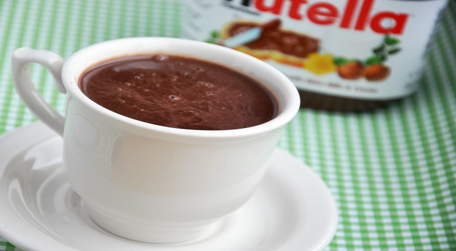 chocolate quente com nutella