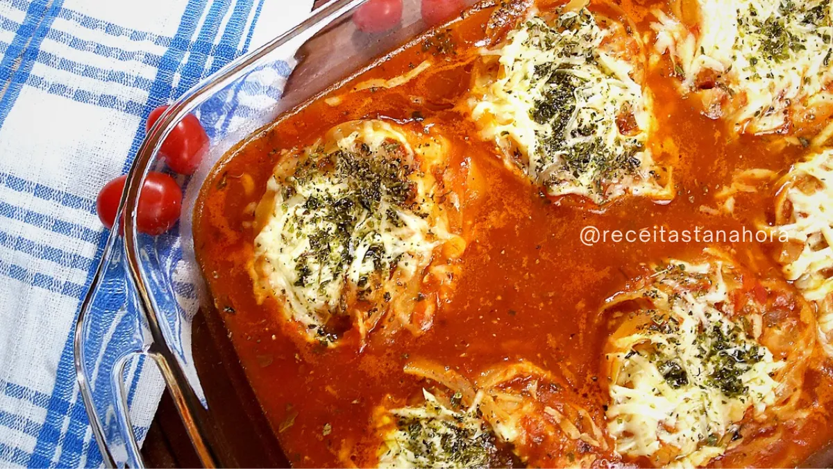 macarrão ninho recheado de forno com queijo e molho cremoso