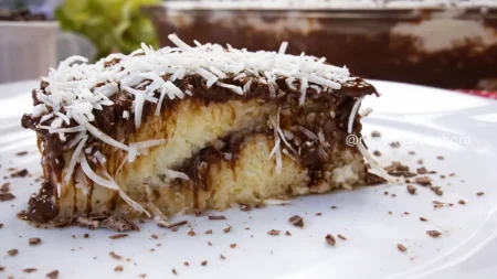 Prestígio gelado de travessa: Sobremesa fácil com chocolate e coco