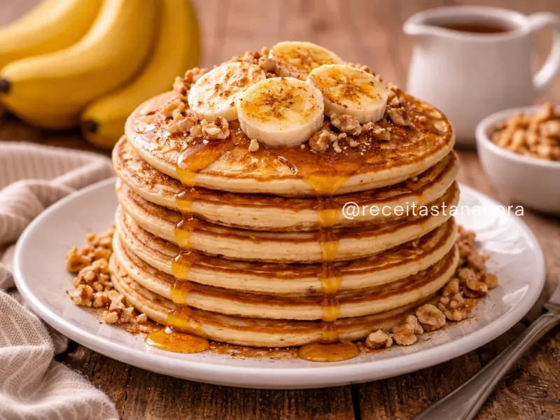 panqueca de banana dourada na frigideira