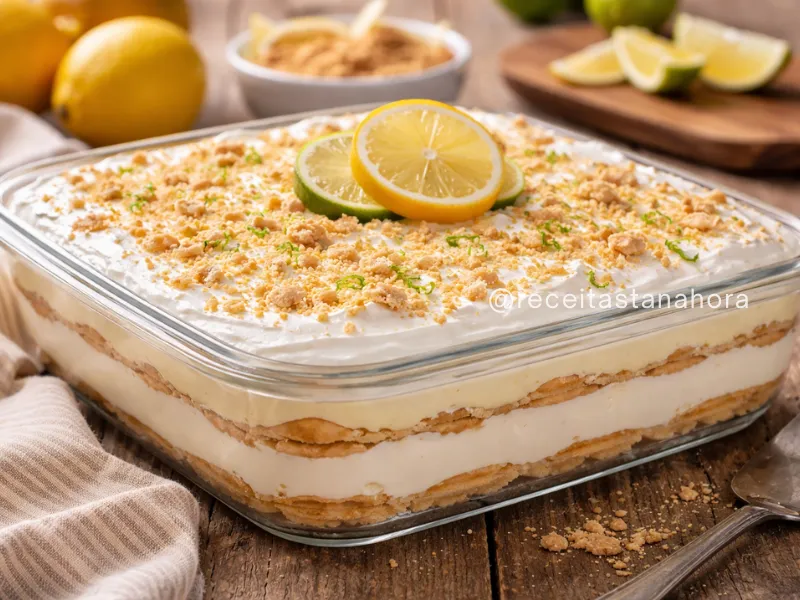 pavê de limão de liquidificador cremoso