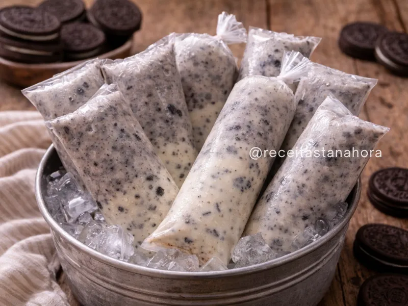 sacolé de oreo cremoso caseiro