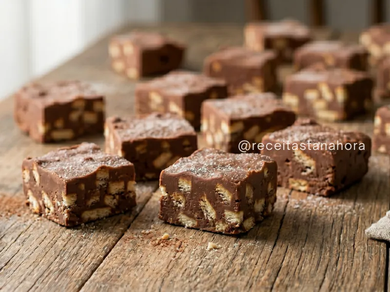 palha italiana caseira com pedaços de biscoito pronta para vender