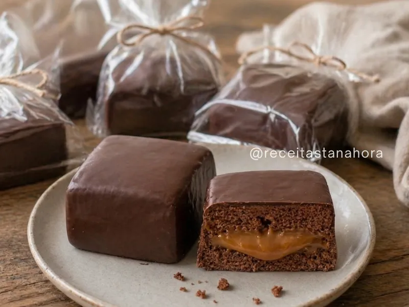 pao de mel caseiro coberto com chocolate pronto para vender