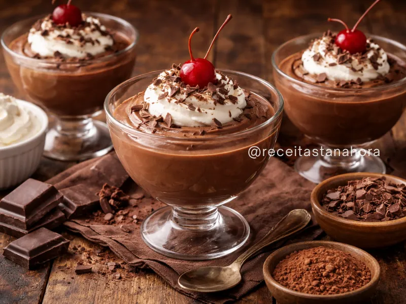 mousse clássica de chocolate cremosa