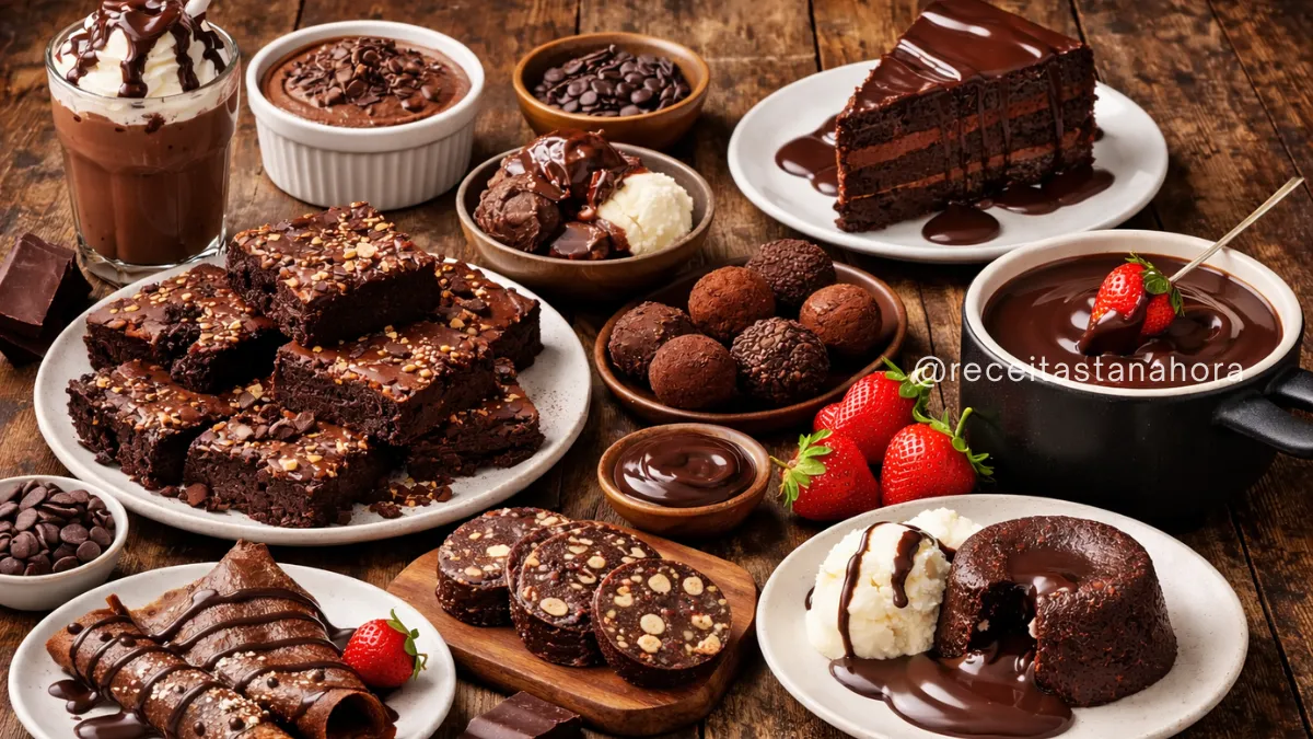 receitas com chocolate fáceis e deliciosas variadas