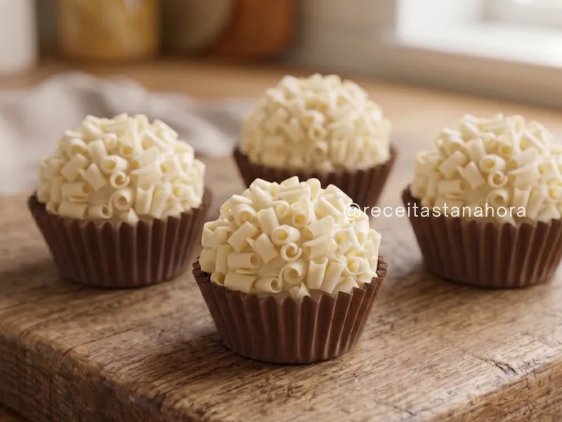 brigadeiro gourmet de chocolate branco com raspas de chocolate para vender