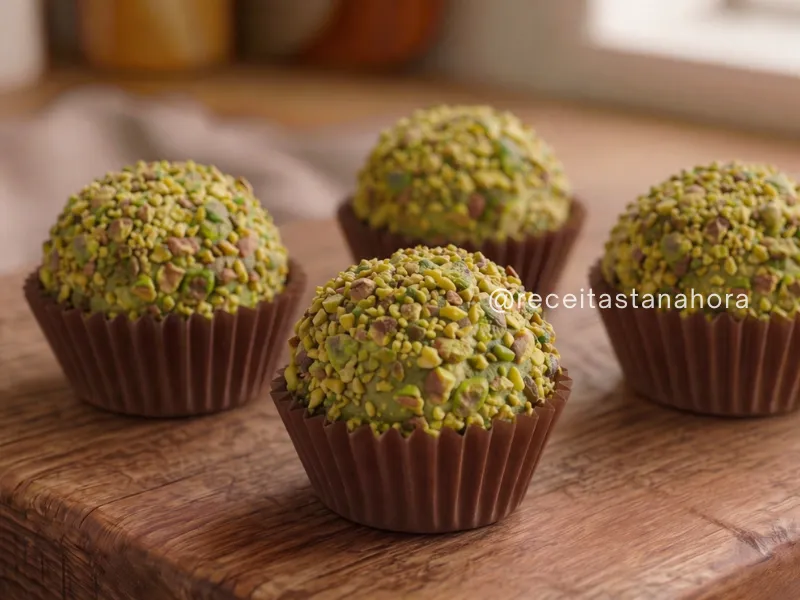 brigadeiro gourmet de pistache para vender com pedaços naturais de pistache