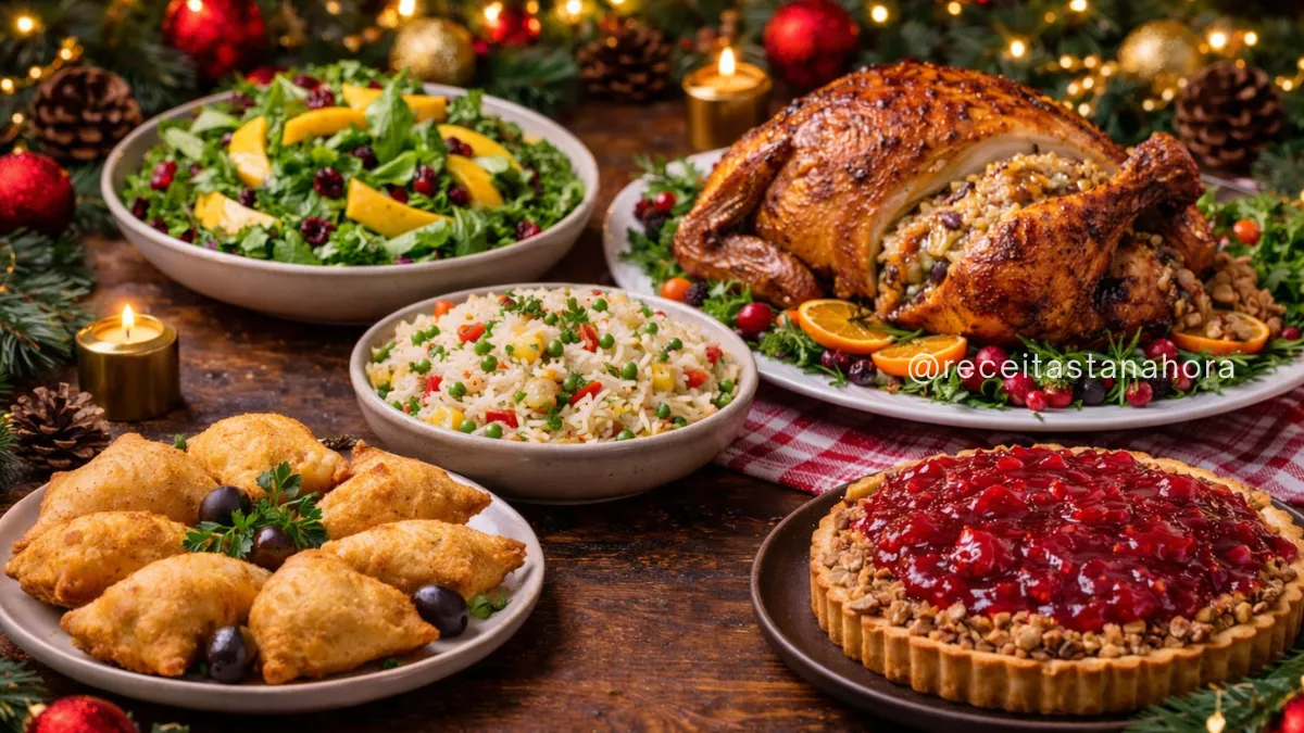 ceia de natal completa com pratos tradicionais
