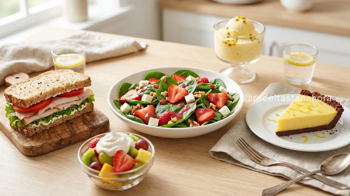 receitas refrescantes para o verão com salada, sanduíche natural, sobremesas e sorvete
