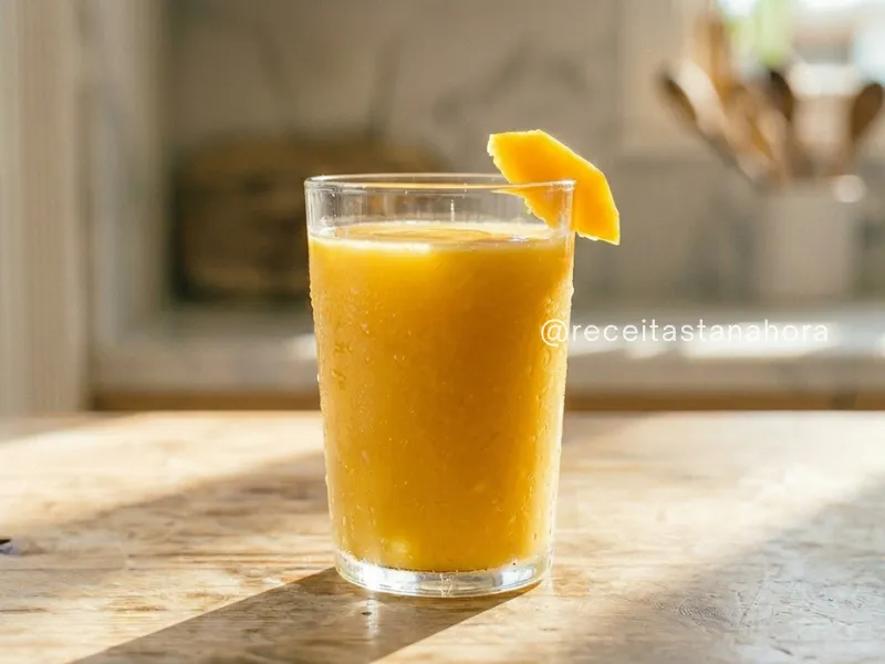 drink para o carnaval batida de manga cremosa e gelada com textura leve