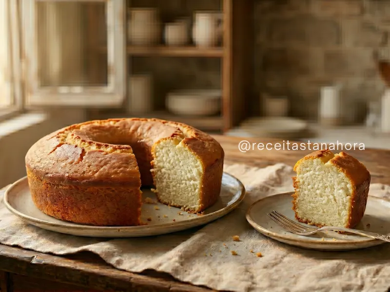 bolo de iogurte macio com interior claro e textura leve