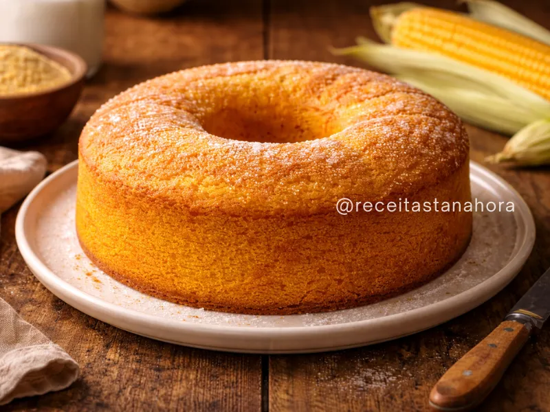 bolo de milho caseiro de liquidificador fofinho e fácil de fazer