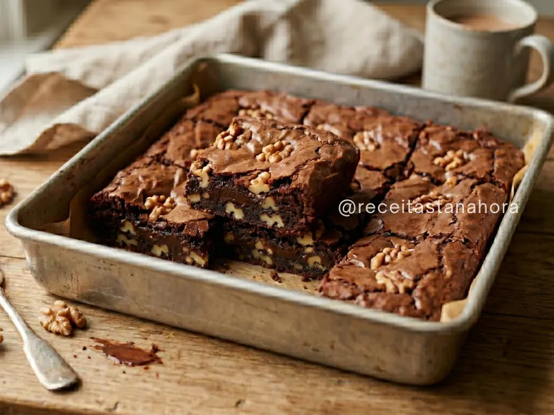 brownie de nozes crocante por cima