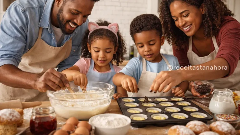 crianças preparando receitas simples e divertidas na cozinha