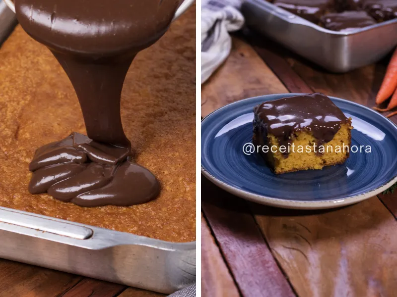 bolo de cenoura com brigadeiro finalizado
