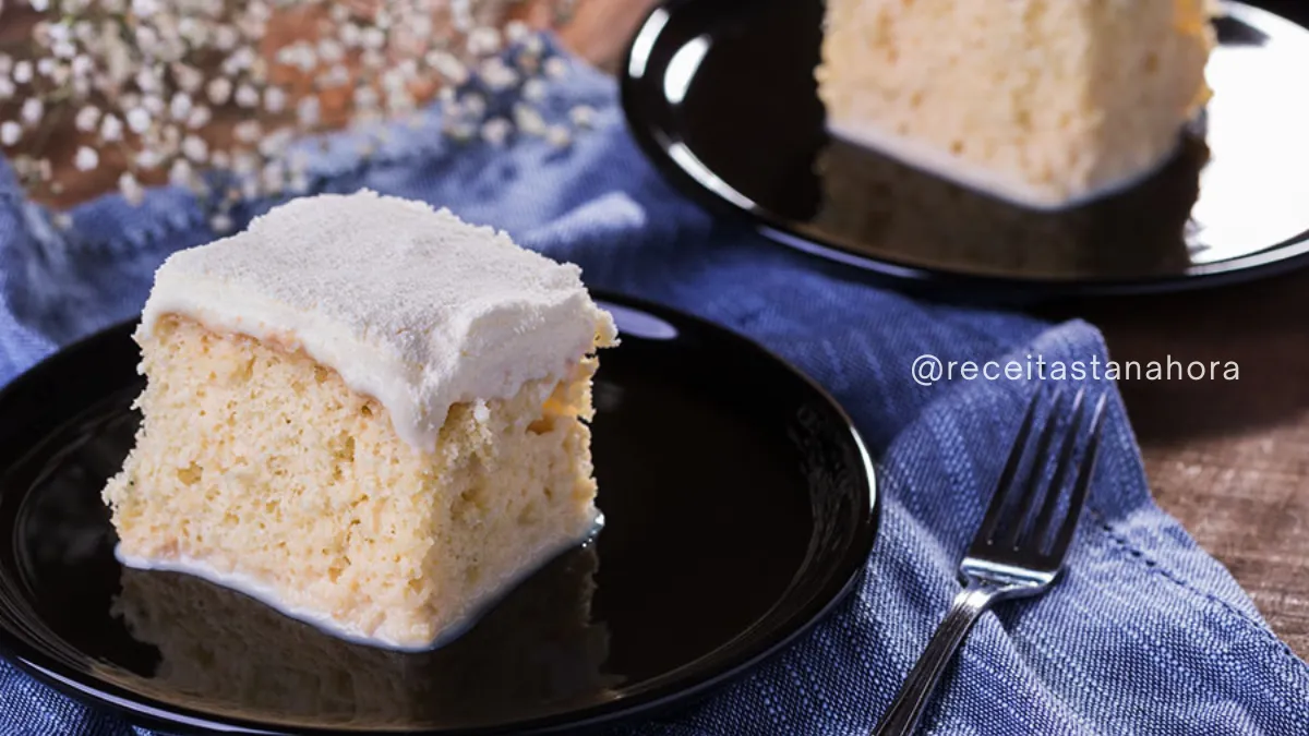 bolo três leites molhadinho e fofinho caseiro