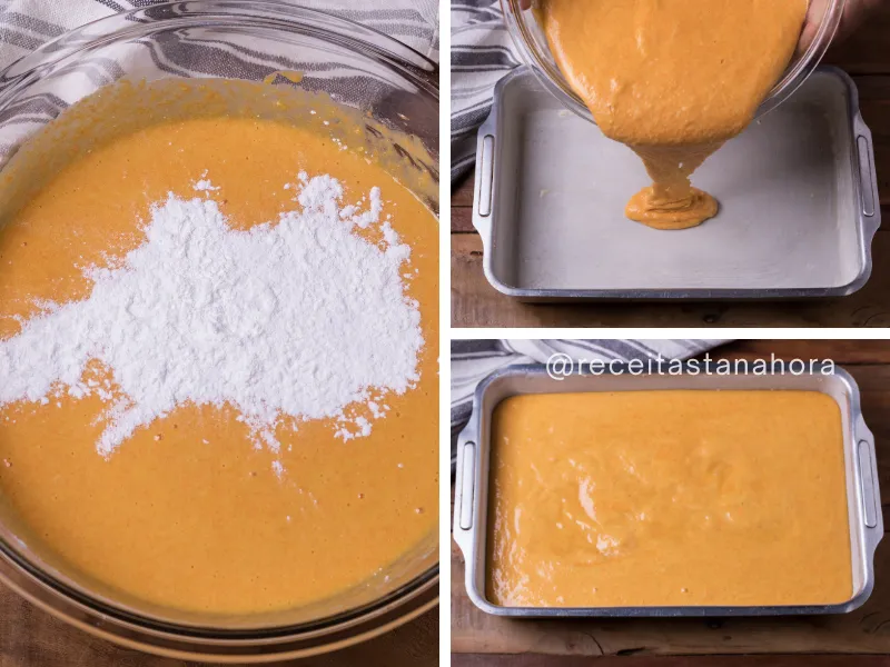 massa de bolo de cenoura pronta para assar