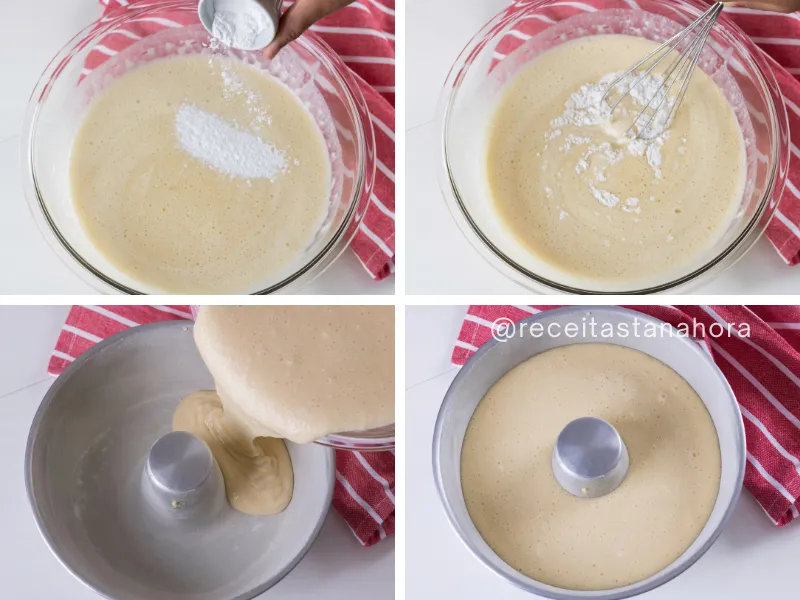 massa de bolo sendo misturada na tigela