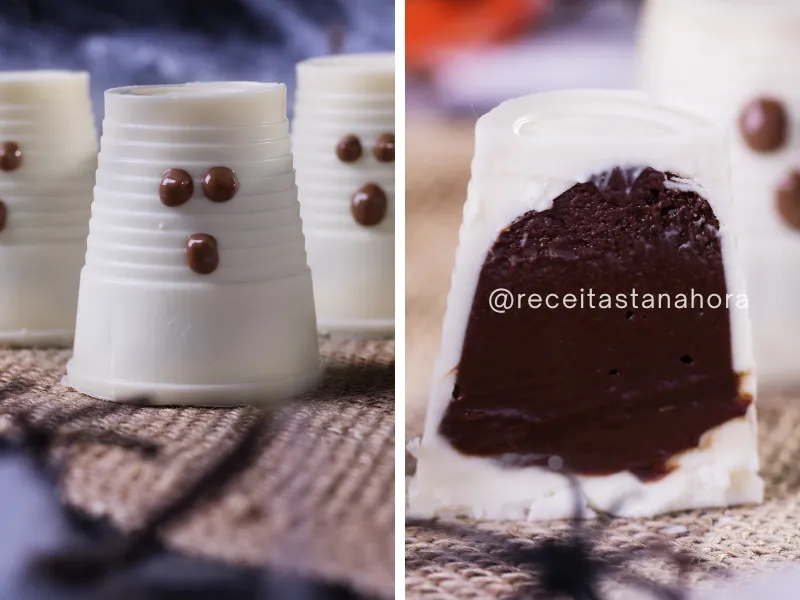 trufa de chocolate decorada pronta para servir