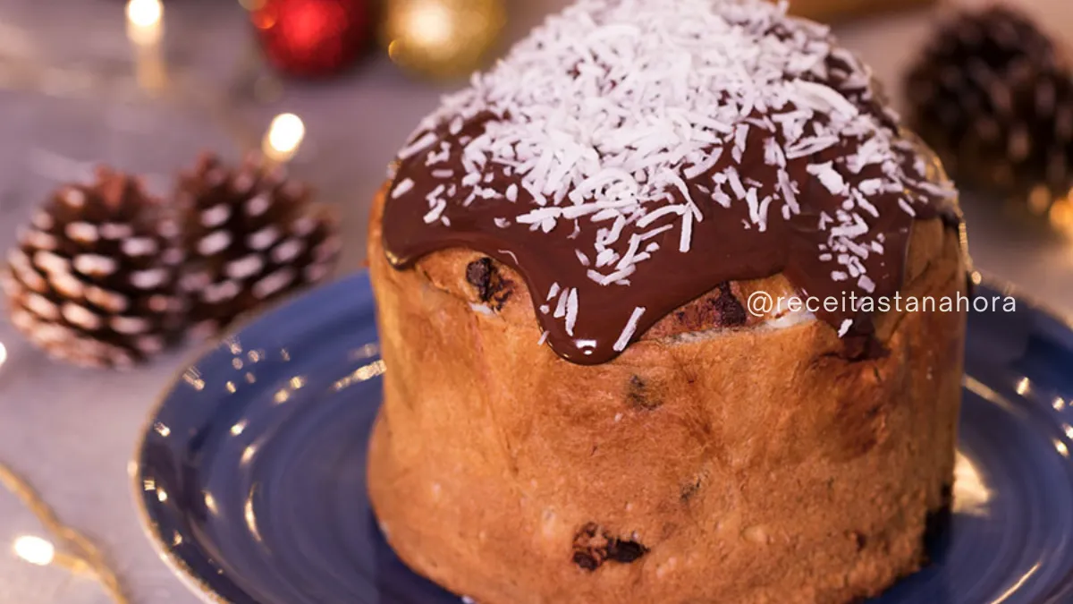 chocotone trufado de prestigio com recheio de coco