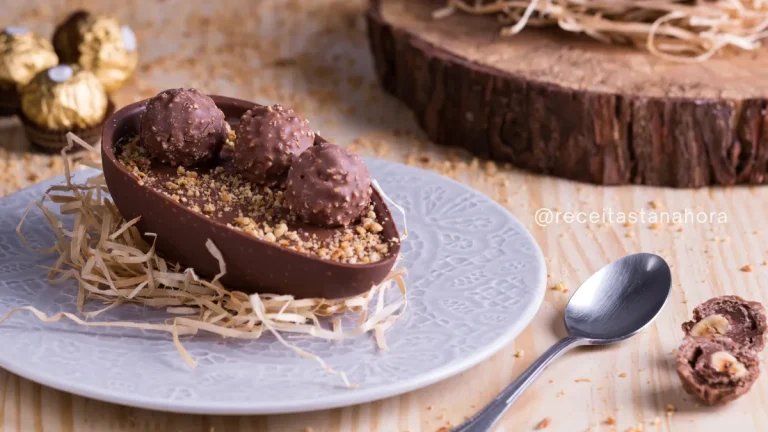 ovo ferrero rocher com mousse de nutella cremoso para páscoa