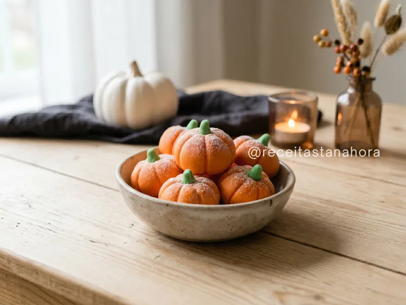 docinhos de abóbora feitos com leite em pó para halloween