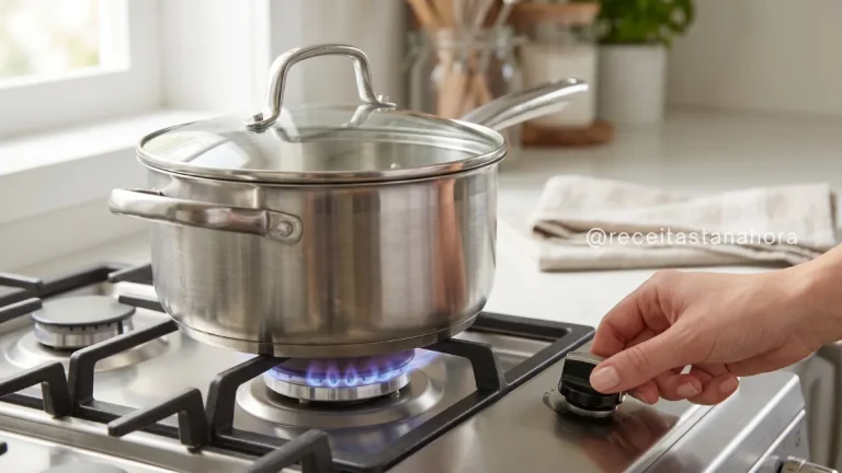 como economizar gás de cozinha usando panela tampada com chama controlada