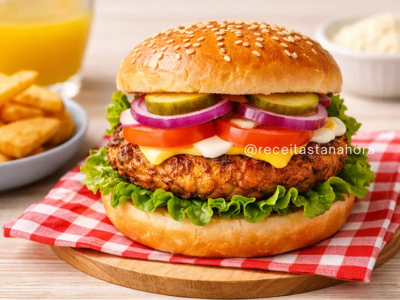 hambúrguer de siri inspirado no Bob Esponja com queijo, tomate e alface