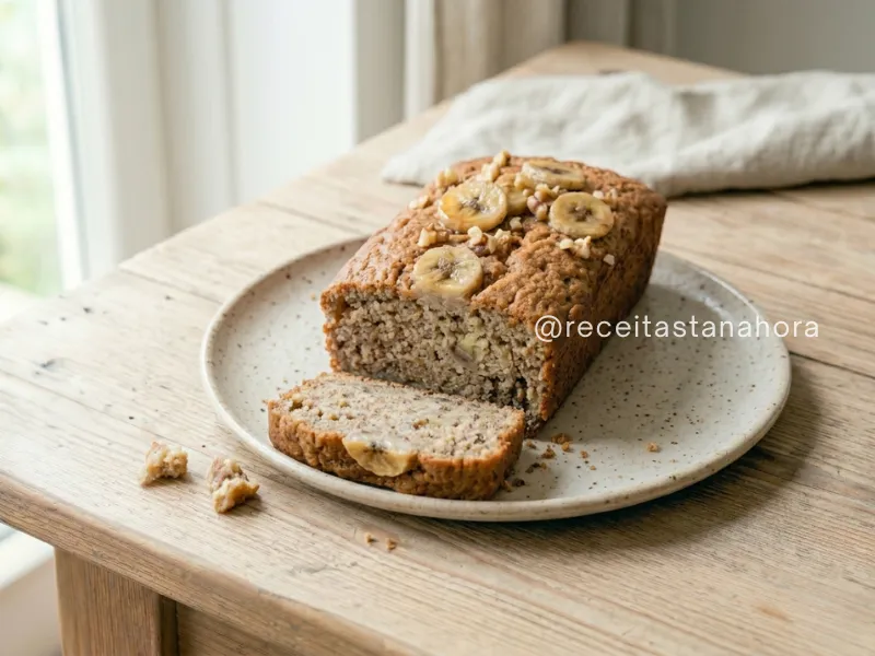 bolo de banana vegano simples e saudável