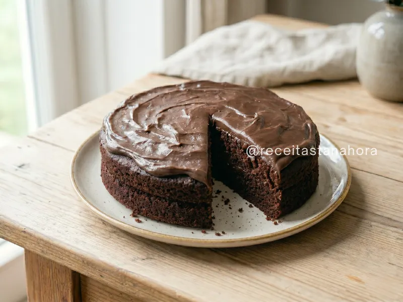 sobremesa vegana bolo de chocolate com ganache caseiro