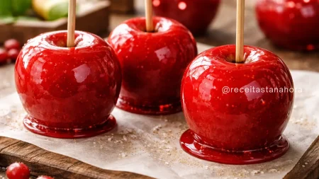 Maçã do amor fácil e crocante: Receita com casquinha brilhante