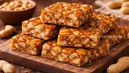 Pé de moleque caseiro fácil e crocante com amendoim