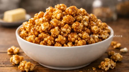 Pipoca doce caramelada crocante e fácil de fazer