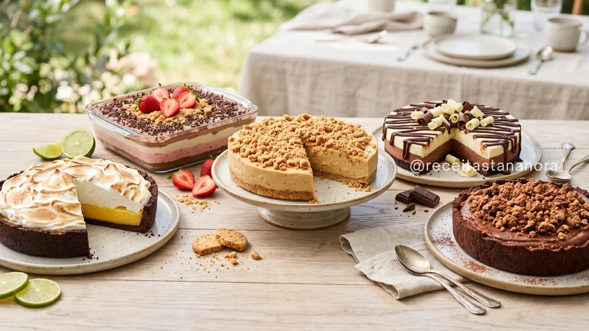 tortas deliciosas para o verão com receitas geladas de paçoca, limão, chocolate e Ovomaltine®